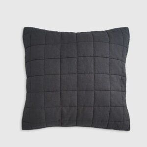 Quince European Linen Quilted Euro Sham Charcoal 5⭐Customer Reviews 26x26